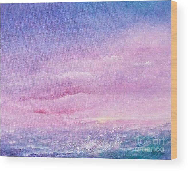 Seascape Wood Print featuring the painting Force of Nature 4 by Jane See