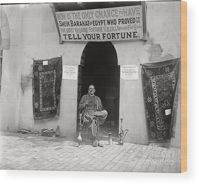 Sheik Barakat Wood Print featuring the photograph Fortune Teller San Francisco Exposition 1894 by Martin Konopacki Restoration