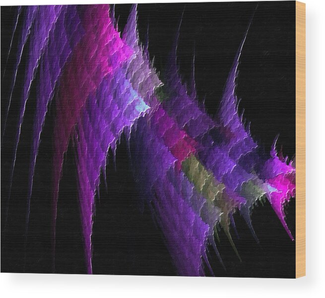 Vibrant Colors Wood Print featuring the painting Fractal Fabric by Bonnie Bruno