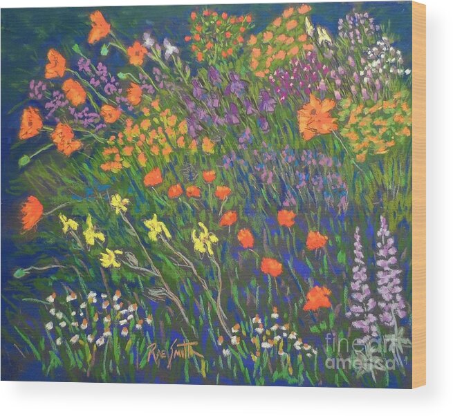 Pastels Wood Print featuring the pastel Garden by the Sea by Rae Smith