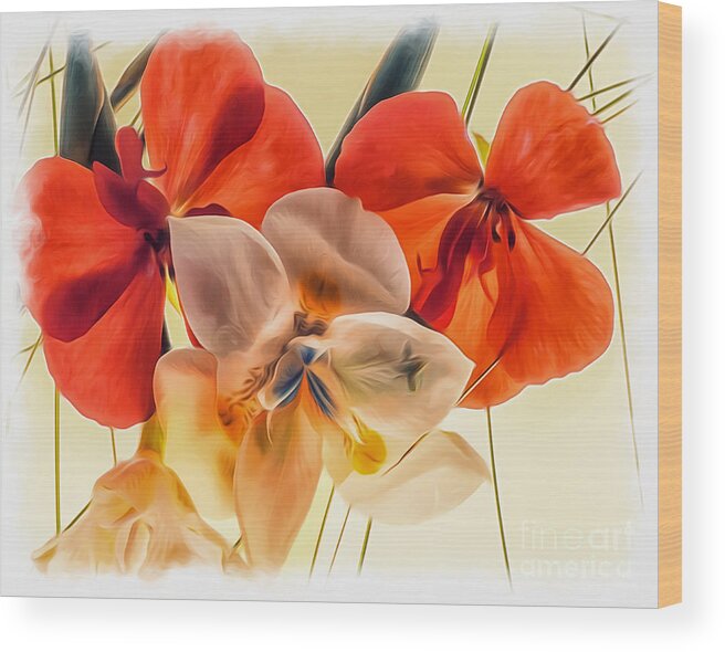 Floral Wood Print featuring the photograph Gentle Montage by Barry Weiss