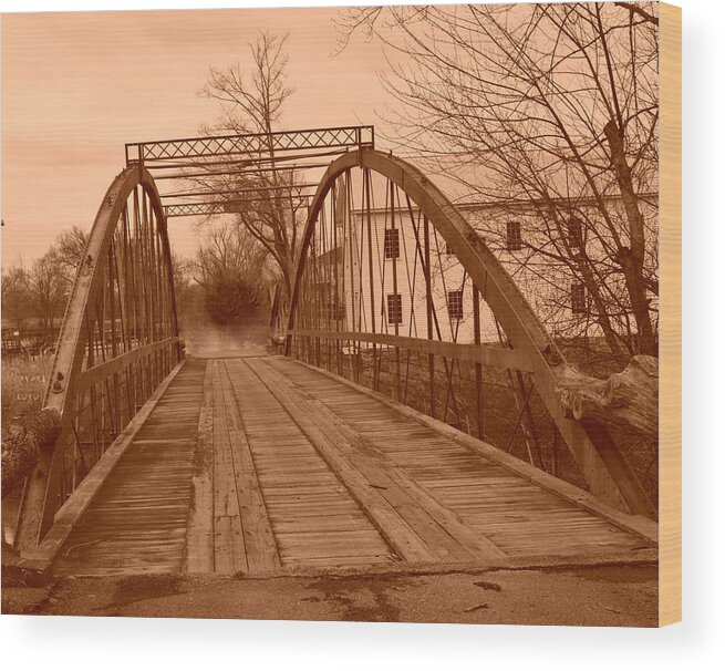 Iron Wood Print featuring the photograph Ghosts of the Old Iron Bridge by Stacie Siemsen