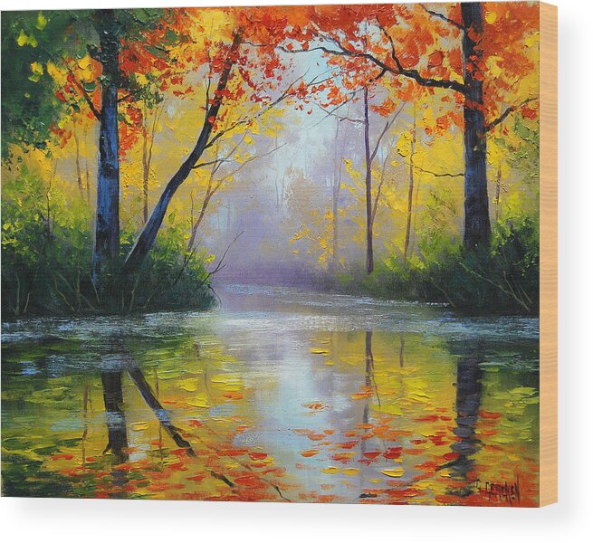  Wood Print featuring the painting Golden River by Graham Gercken