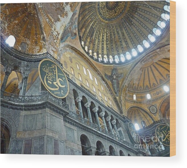 Turkey Wood Print featuring the photograph Hagia Sophia 4 - Istanbul by Cheryl Del Toro