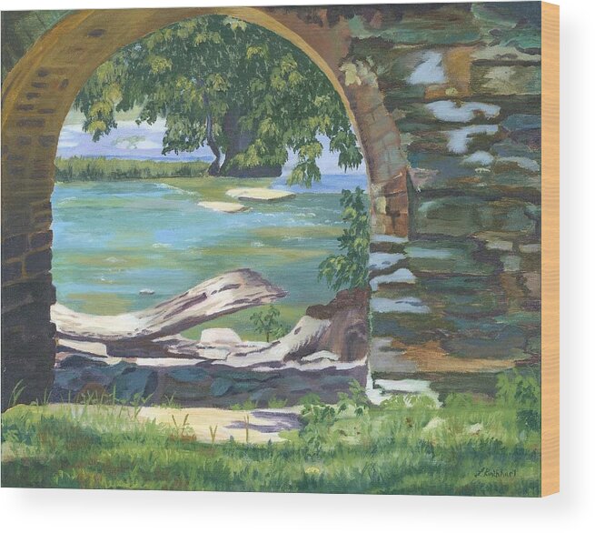 Harper's Ferry Wood Print featuring the painting Harper's Arch by Lynne Reichhart