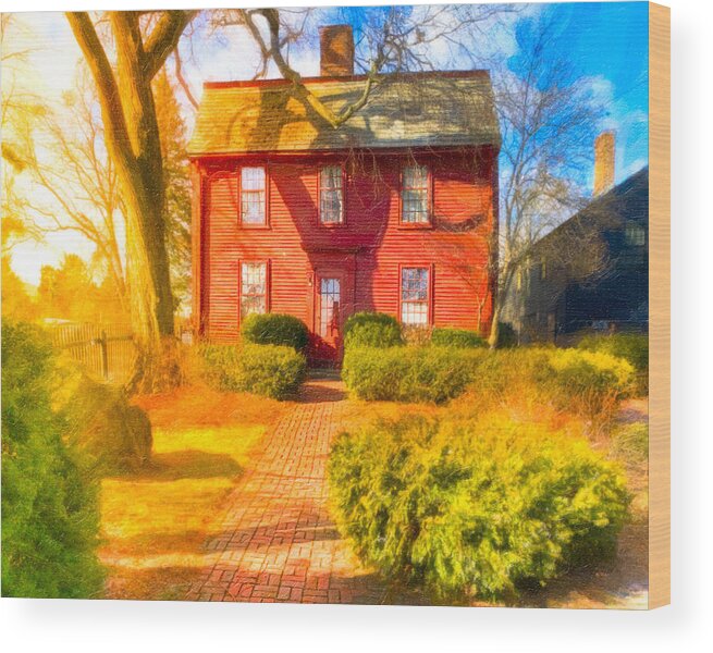 Salem Wood Print featuring the photograph Hawthorne's Birthplace in Salem by Mark E Tisdale