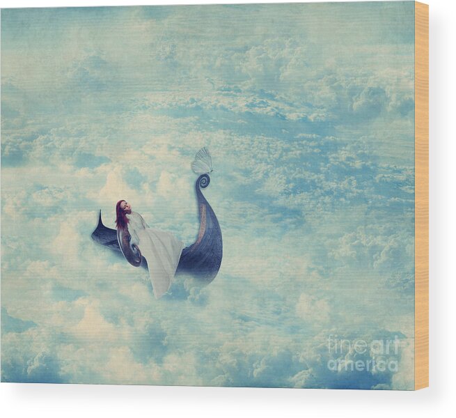 Surreal Wood Print featuring the digital art Heavenly Rest by Aimelle Ml