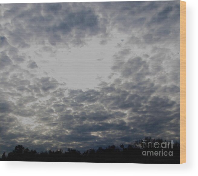 Winter Weather Weatherscapes Cloudscapes Skyscapes Natural Lightscapes Nature Photography Sweater Weather Hole In The Sky Wood Print featuring the photograph Hole in the Sky by Joshua Bales