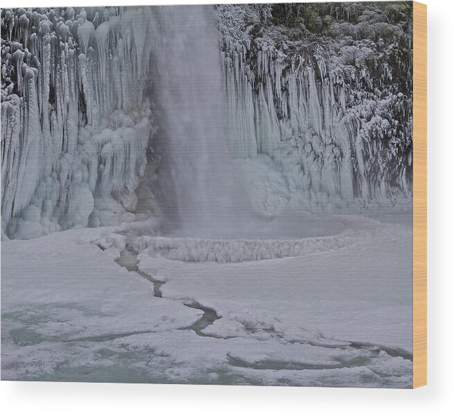 Horsetail Wood Print featuring the photograph Horsetail Falls CU A by Todd Kreuter
