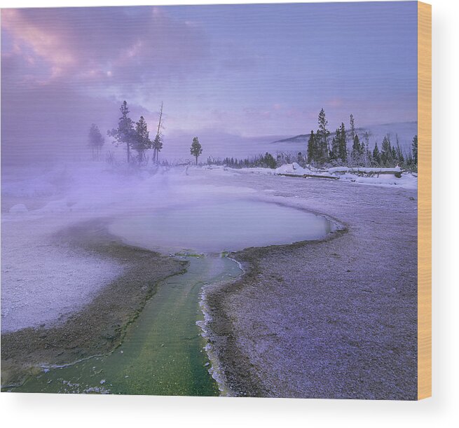 Feb0514 Wood Print featuring the photograph Hot Spring Upper Geyser Basin by Tim Fitzharris