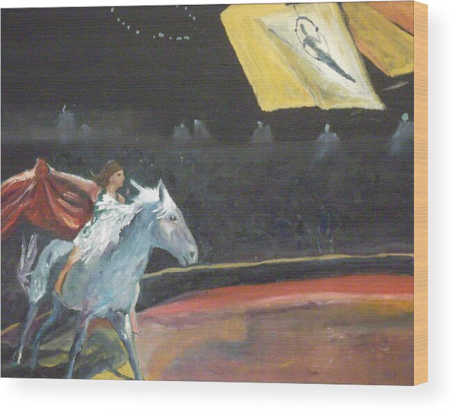 Circus Wood Print featuring the painting In Synch by Susan Esbensen