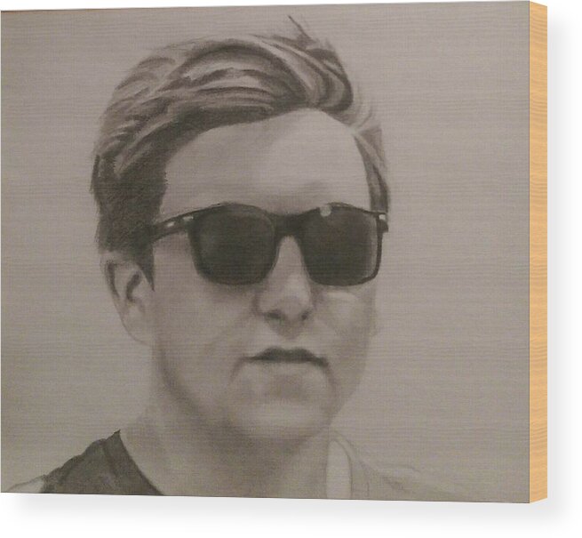 Portrait Wood Print featuring the drawing Jake by Jennifer Whittemore