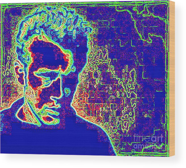 James Dean Wood Print featuring the digital art James Dean Spirit by Jerome Stumphauzer