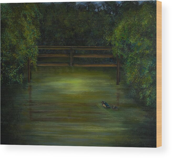 Duck Wood Print featuring the painting Just Ducky by Nancy Lauby