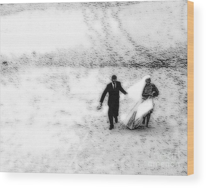 Couple Wood Print featuring the photograph Just married by Marietjie Du Toit