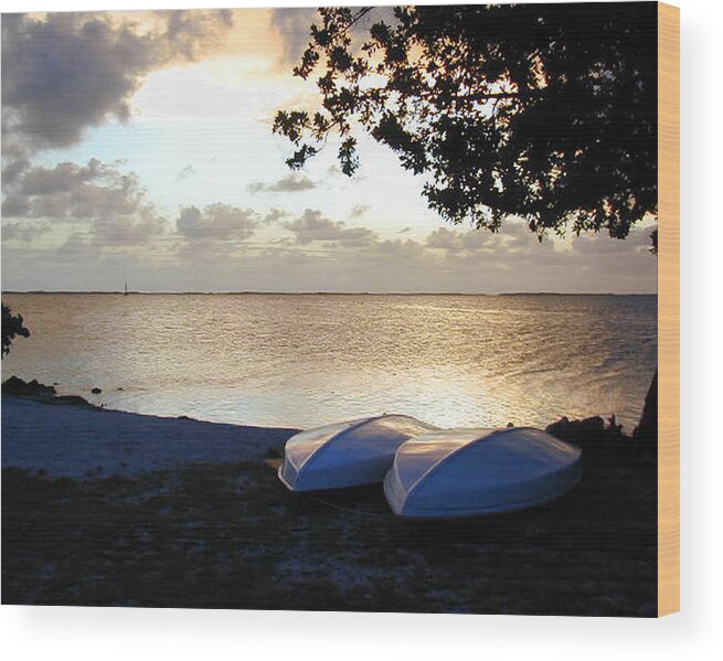 Sunset Wood Print featuring the photograph Key Largo by Jessica Levant