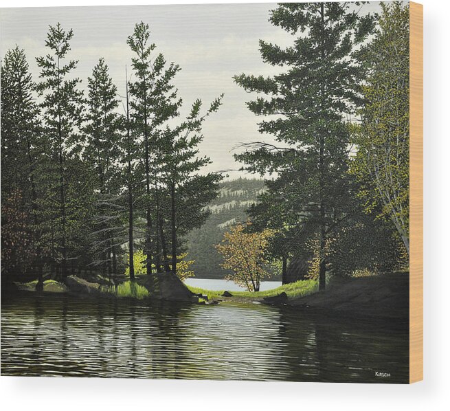 Algonquin 2014 Wood Print featuring the painting Killarney by Kenneth M Kirsch