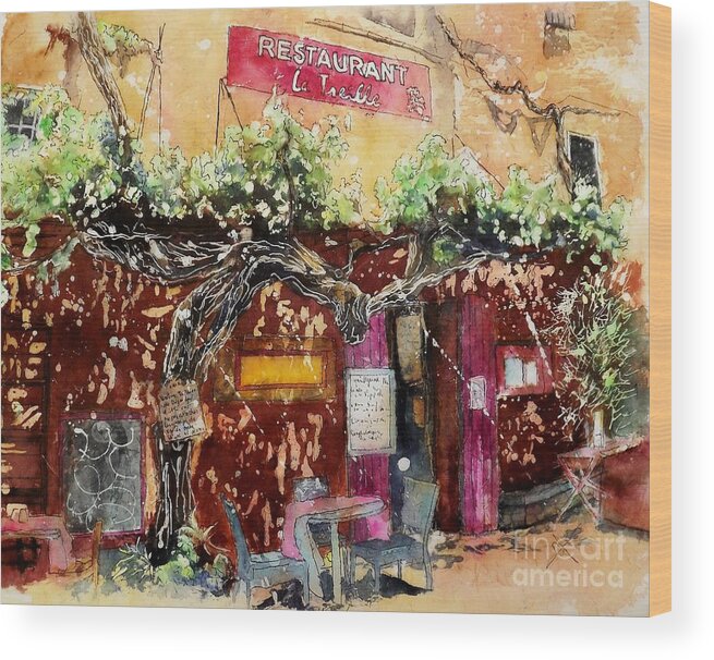 France Wood Print featuring the painting La Trelle by Carol Losinski Naylor