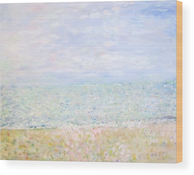 Impressionism Wood Print featuring the painting Lake Michigan at Oak St Bch Chicago by Glenda Crigger