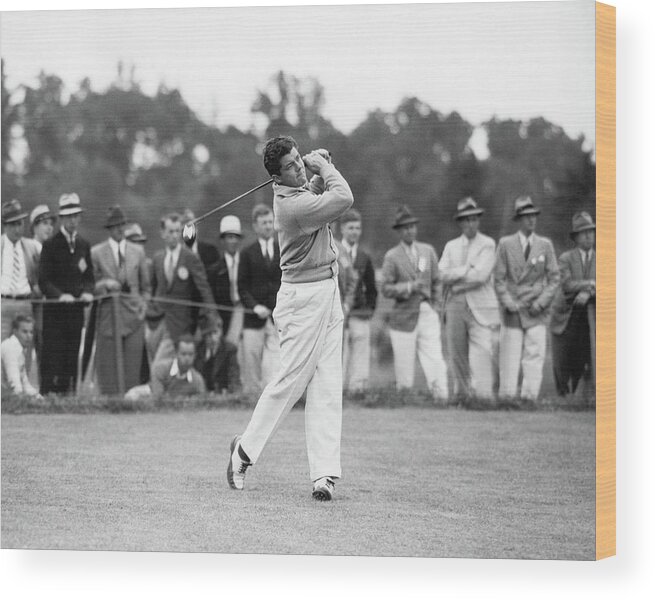 Entertainment Wood Print featuring the photograph Lawson Little Teeing Off by Rotofotos Inc