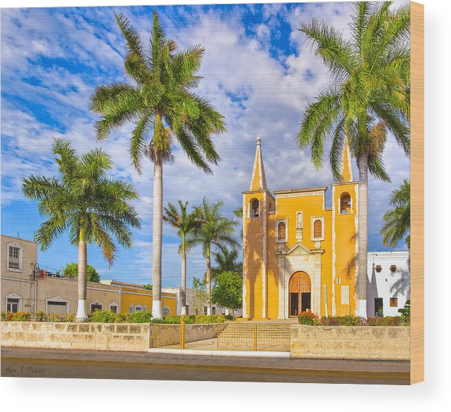 Merida Wood Print featuring the photograph Little Yellow Church in Barrio Santa Ana by Mark Tisdale