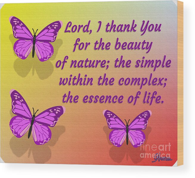 Lord I Thank You For The Beauty Of Nature Wood Print featuring the digital art Lord I Thank You for the Beauty of Nature by Pharris Art