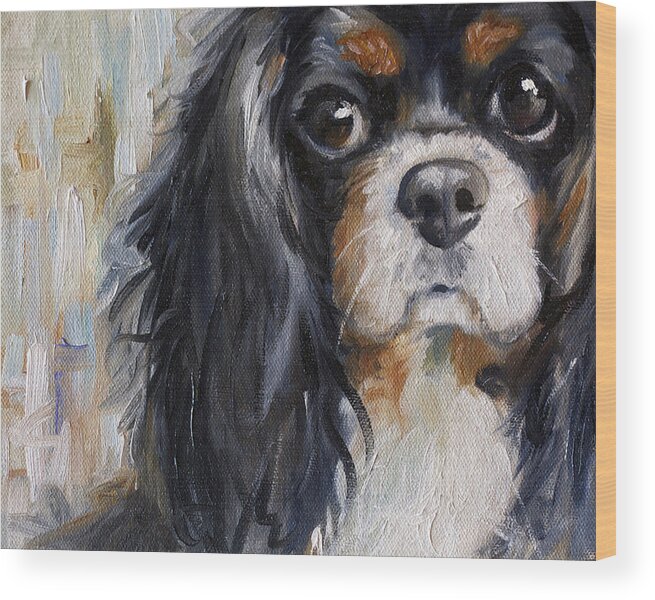 Cavalier King Charles Spaniel Wood Print featuring the painting Love by Mary Sparrow