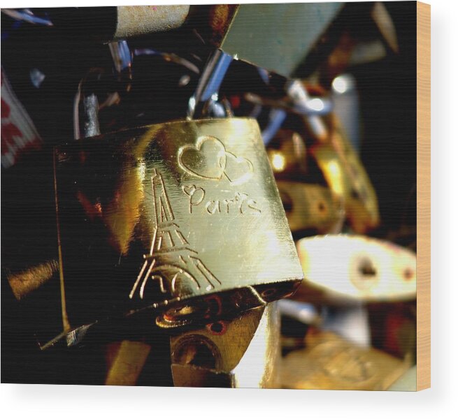 Paris Wood Print featuring the photograph Love Locks of Paris by Toby McGuire