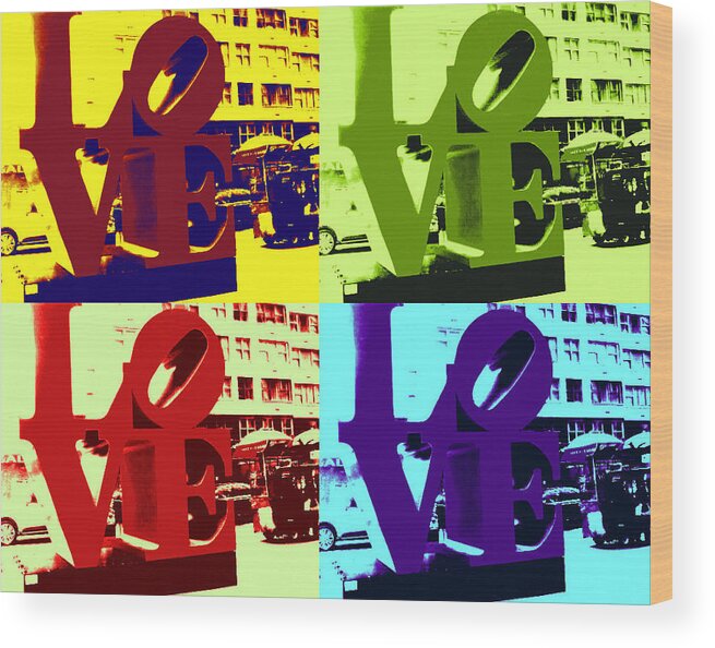 Love Wood Print featuring the digital art LOVE Pop Art by Culture Cruxxx