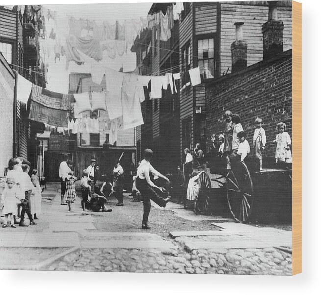 1910 Wood Print featuring the photograph Lower East Side, C1910 by Lewis Hine