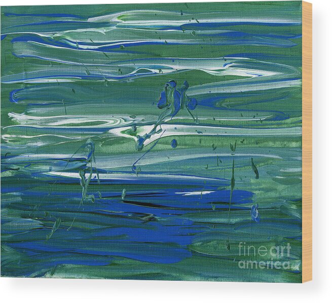 Abstract Wood Print featuring the painting Magical Pool by Julia Stubbe