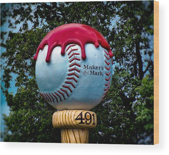 Maker's Mark Wood Print featuring the photograph Maker's Mark Baseball Bourbon by Bill Swartwout