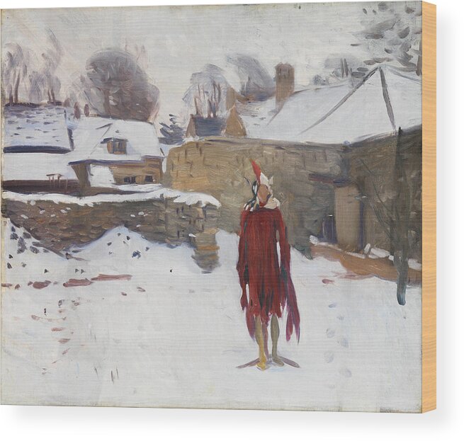 John Singer Sargent Wood Print featuring the painting Mannikin in the Snow by John Singer Sargent