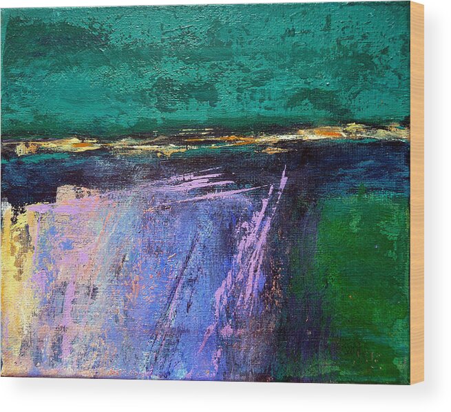 Abstract Wood Print featuring the painting March Crossing by Jim Whalen