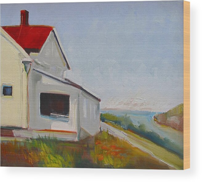 House Wood Print featuring the painting Marin Headlands House by Suzanne Giuriati Cerny