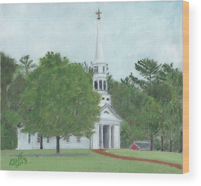 Green Wood Print featuring the painting Martha Mary Chapel by Cliff Wilson