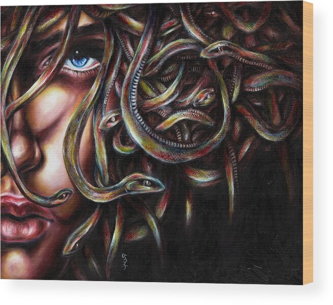 Medusa Wood Print featuring the painting Medusa No. two by Hiroko Sakai