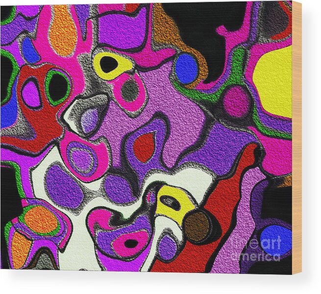 Melted Rubiks Cube Wood Print featuring the digital art Melted Rubiks Cube 2 by Andee Design