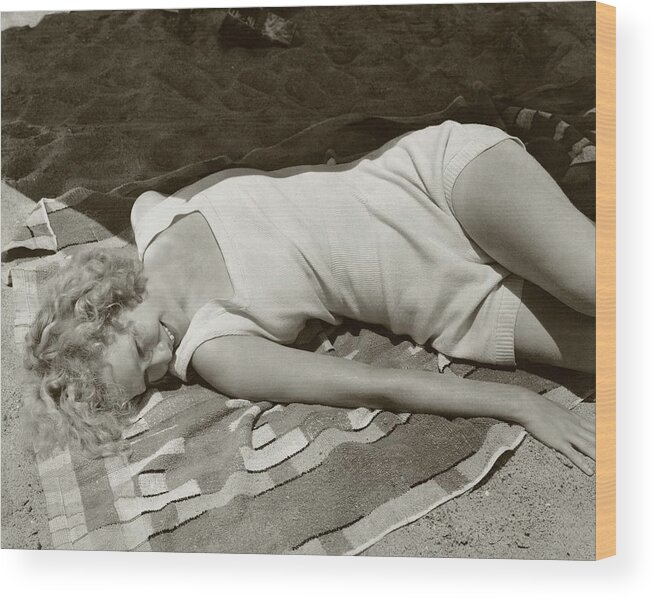 Actress Wood Print featuring the photograph Miriam Hopkins At The Beach by Edward Steichen