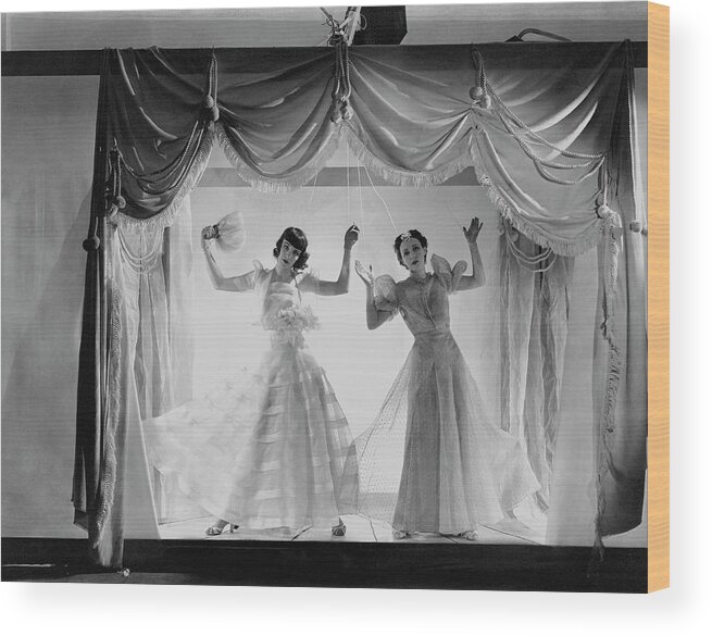 Fashion Wood Print featuring the photograph Models As Marionettes by Cecil Beaton