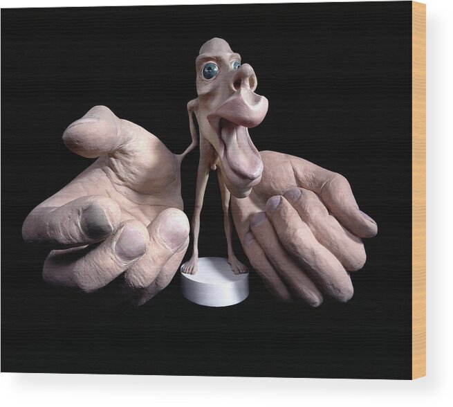 Human Wood Print featuring the photograph Motor Homunculus Model by Natural History Museum, London/science Photo Library