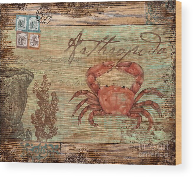 Crab Wood Print featuring the painting Natura Arthopoda by Paul Brent