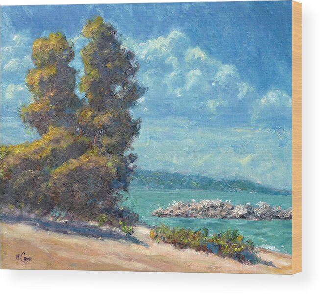 Impressionism Wood Print featuring the painting Near the Water by Michael Camp