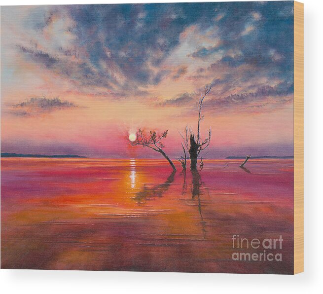  Oil Painting Wood Print featuring the painting New Dawn by Jeanette French