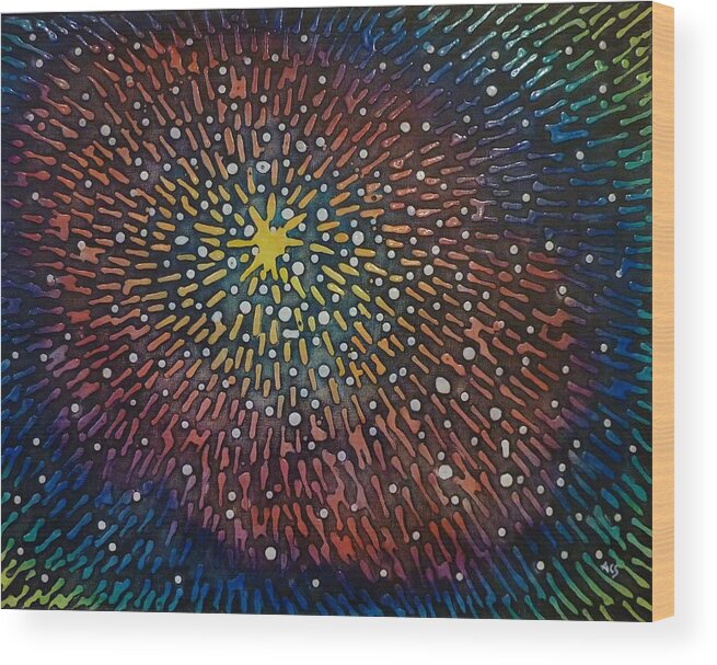 Nimoy Nebula Wood Print featuring the painting Nimoy Nebula by Amelie Simmons