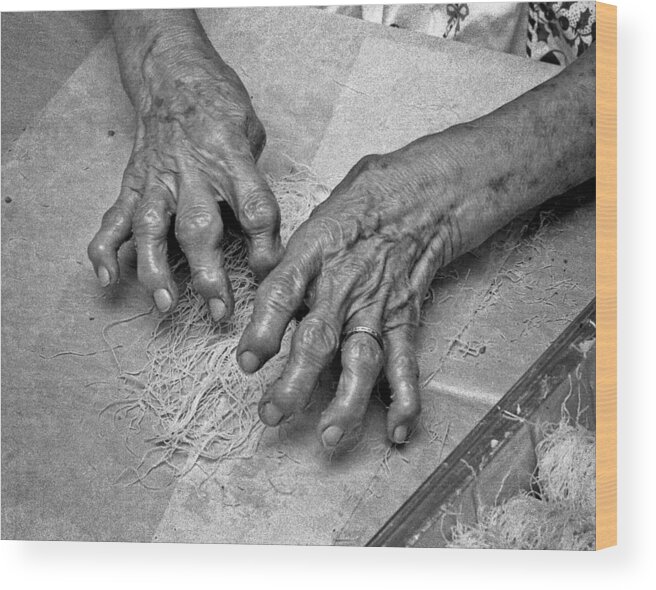 Hands Wood Print featuring the photograph Noodle Maker by Jim Painter
