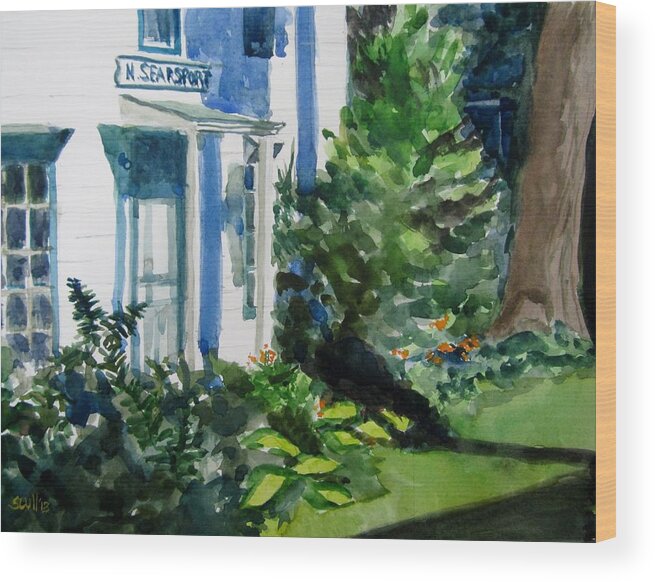 Cobalt Blue Wood Print featuring the painting North Searport Maine by Judith Scull