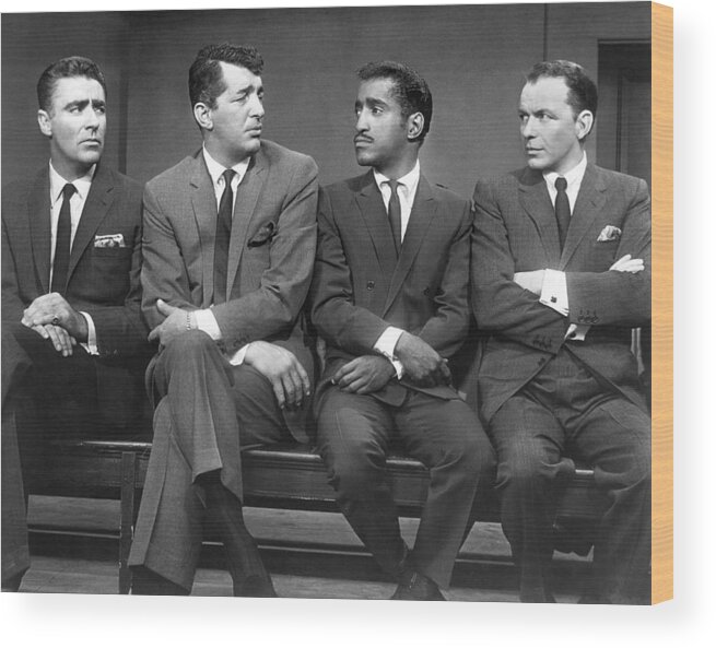 1960 Wood Print featuring the photograph Ocean's Eleven Rat Pack by Underwood Archives