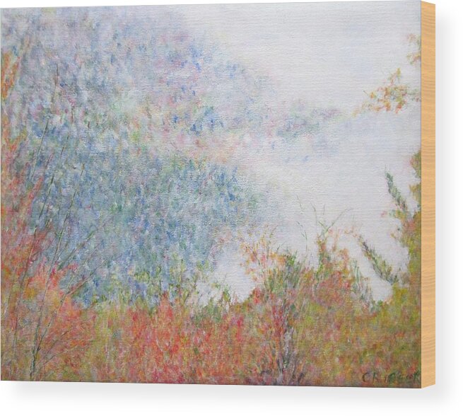 Impressionism Wood Print featuring the painting White Mountain in New Hampshire by Glenda Crigger