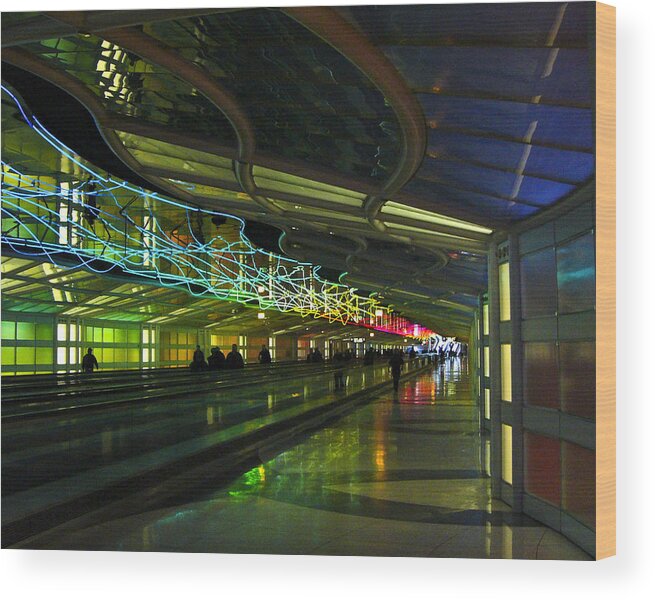 City Life Wood Print featuring the photograph O'Hare Color by Rhonda McDougall